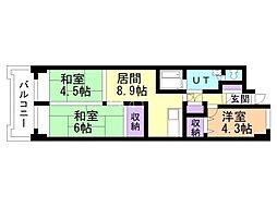 アルファ創成川公園ビル 3DKの間取図画像