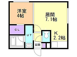 CROSSTIA南円山 1LDKの間取図画像