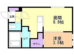 札幌市中央区北十三条西16丁目マンション 1LDKの間取図画像