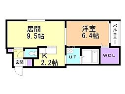 グランスター9 1LDKの間取図画像