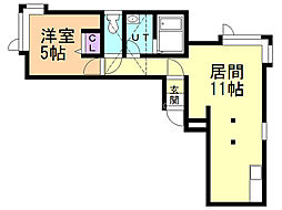 グランステージ中島公園西 1LDKの間取図画像