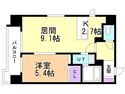 グランヴィア大通 1LDKの間取図画像