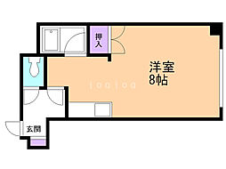 朝日ハウス ワンルームの間取図画像