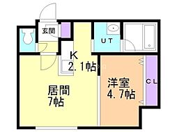 EnchanteSouth6 1LDKの間取図画像