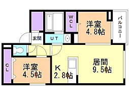 NTHOMES 2LDKの間取図画像