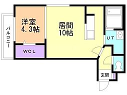 マルヤマパークViewApartment 1LDKの間取図画像