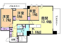 プレミスト円山表参道 3LDKの間取図画像