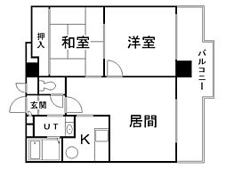日宝ノール北円山 2LDKの間取図画像