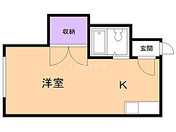 ローヤルハイツ南12 1DKの間取図画像