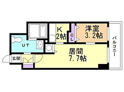 レシディア大通り西 1LDKの間取図画像
