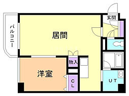 ハイコートN1 1LDKの間取図画像