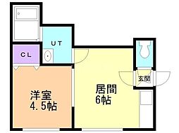 アクア2 1LDKの間取図画像