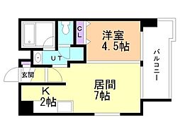 シュターディオン南9条 1LDKの間取図画像