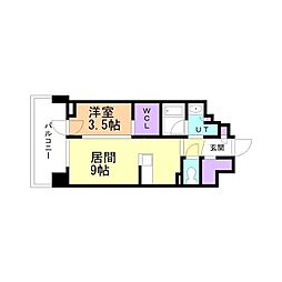 クリオ札幌グランシス 1LDKの間取図画像