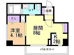レシディア大通り西 1LDKの間取図画像