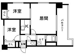 ビッグパレス南12条 2LDKの間取図画像