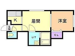 ロックサイドMS 1LDKの間取図画像