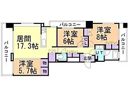 パークホームズ札幌大通イーストレジデンス 3LDKの間取図画像