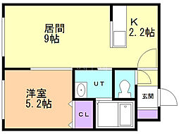 シルフィード東大通り 1LDKの間取図画像