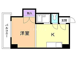 吉田ビル 1DKの間取図画像