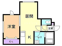 M-521 1LDKの間取図画像