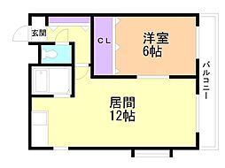 アルトゥパーク 1LDKの間取図画像