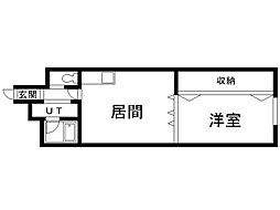 ナカウビルユー・ハイツ昴 1LDKの間取図画像