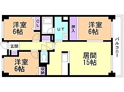 ヱムズ南6条 3LDKの間取図画像