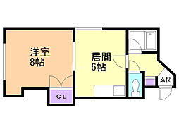 メゾン中島 1DKの間取図画像