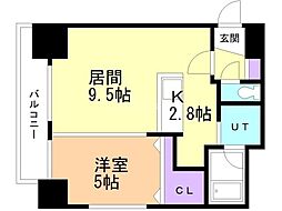 S-RESIDENCE円山表参道 1LDKの間取図画像