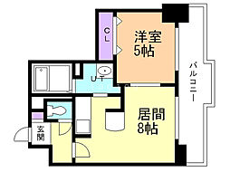クラッセ近代美術館北 1LDKの間取図画像