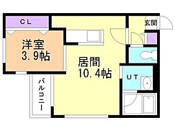 仮)ラ・シュエットS6 1LDKの間取図画像