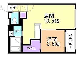 仮)ラ・シュエットS6 1LDKの間取図画像