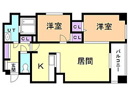 エナコート南円山 2LDKの間取図画像
