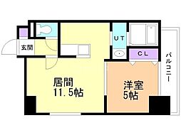 ツバキガーデン 1LDKの間取図画像