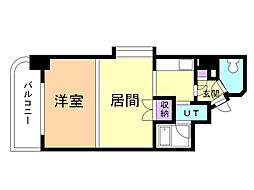 メープル円山 1LDKの間取図画像