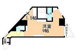 フロンティア157 1Kの間取図画像