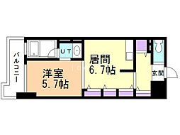 KDXレジデンス菊水四条 1LDKの間取図画像