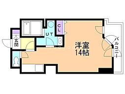 UURコート札幌南3条プレミアタワー ワンルームの間取図画像