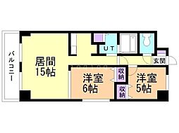 グランドパレス啓明'85 2LDKの間取図画像
