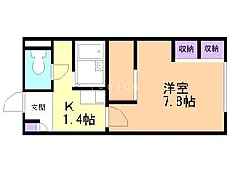 レオパレス越前谷 1Kの間取図画像