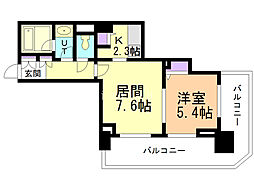 PRIMEURBAN札幌リバーフロント 1LDKの間取図画像