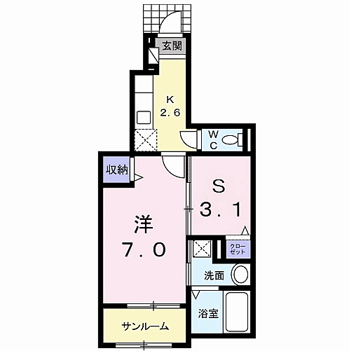 ブリーズ　Ｎ 102｜群馬県伊勢崎市宮子町(賃貸アパート1SK・1階・35.15㎡)の写真 その2