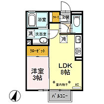 ブルーサファイア　Ａ 206 ｜ 群馬県伊勢崎市茂呂町１丁目（賃貸アパート1LDK・2階・29.25㎡） その2