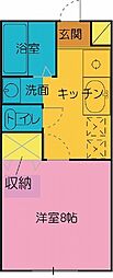 サカイノマンション 1階1Kの間取り