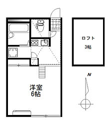 YAMATO 2階1Kの間取り