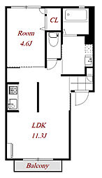 アークコート 2階1LDKの間取り