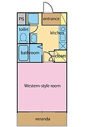 ステラプレイス 3階1Kの間取り