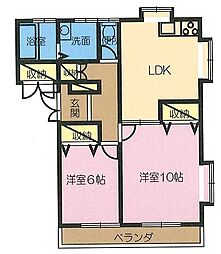 ブリオーニII 1階2LDKの間取り