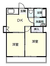 サンガーデン 2DKの間取図画像